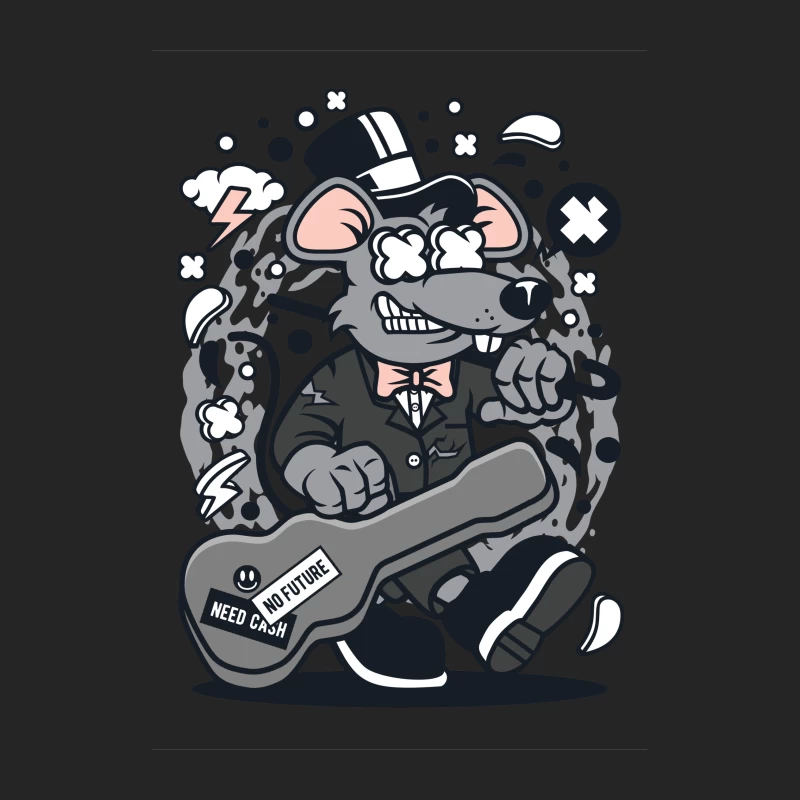 Rat en smoking avec guitare Homme Sweat-shirt à enfiler