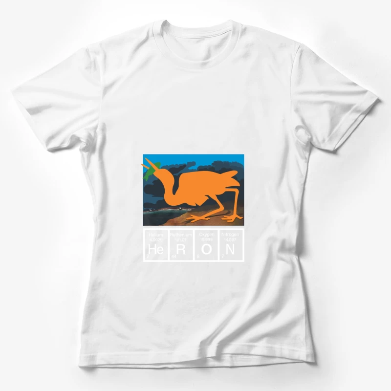 Kreativer Vogel mit chemischen Elementen Damen T-Shirt