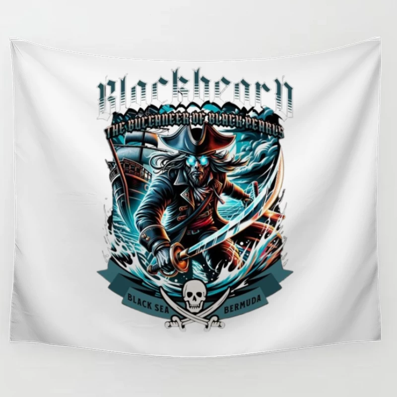 Dark Pirate Warrior of the Black Sea and Bermuda Tapestry