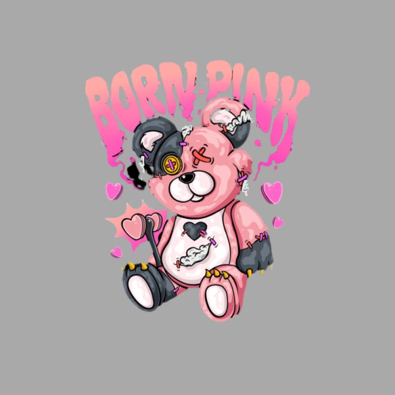 Süßer kaputter Teddybär mit Herzen Damen Pullover Hoodie