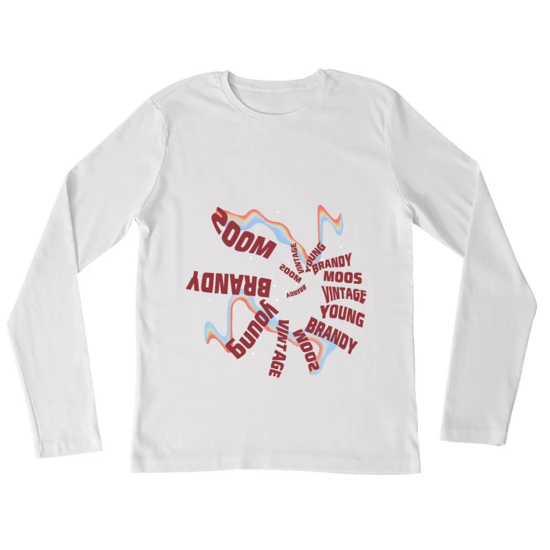 Kreatives Textdesign mit dynamischen Formen Damen Langarm T-Shirt