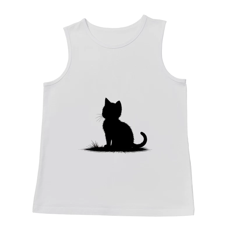 Minimalist Black Cat Silhouette Art Male Tank Top