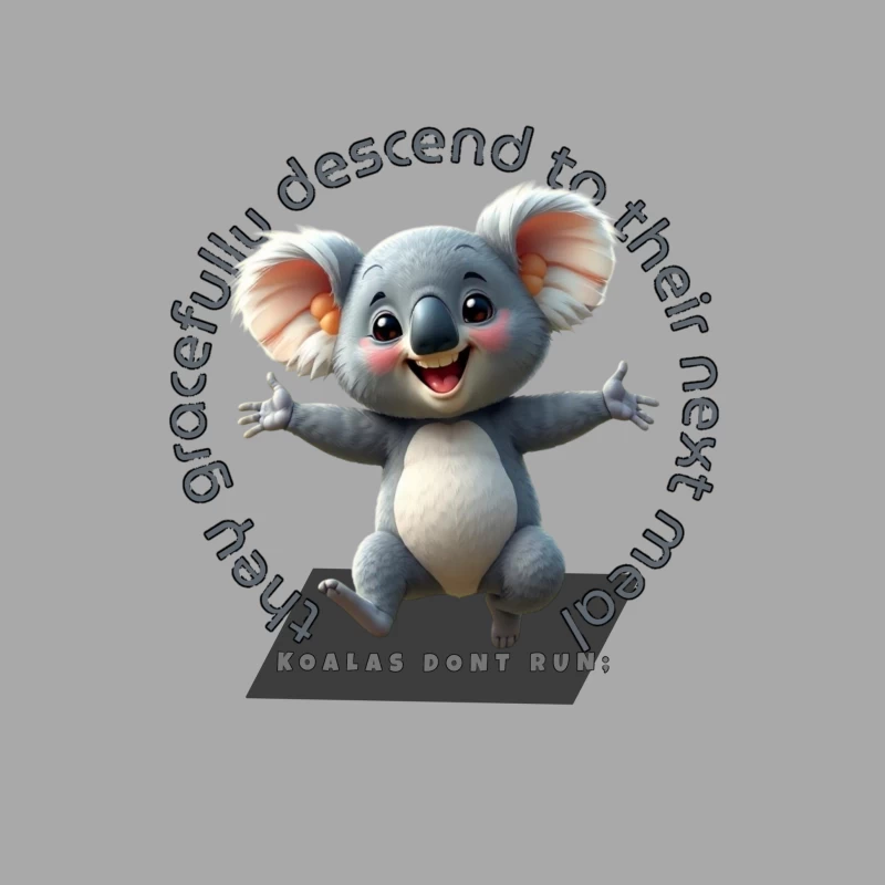 Playful Cartoon Koala Male Pullover Hoodie