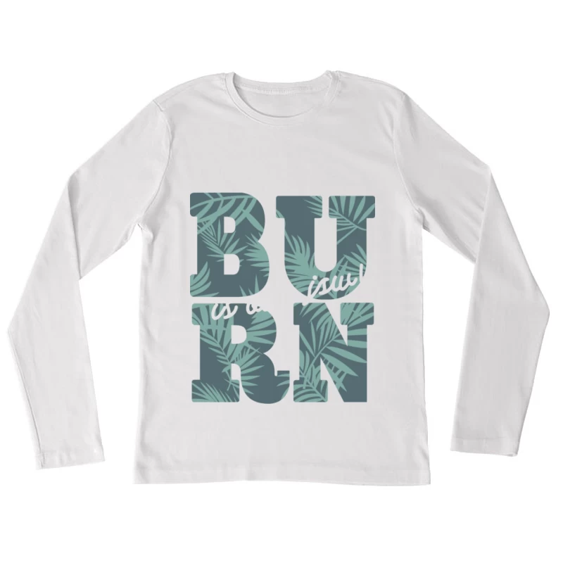 Grafischer Palmen-Text Damen Langarm T-Shirt