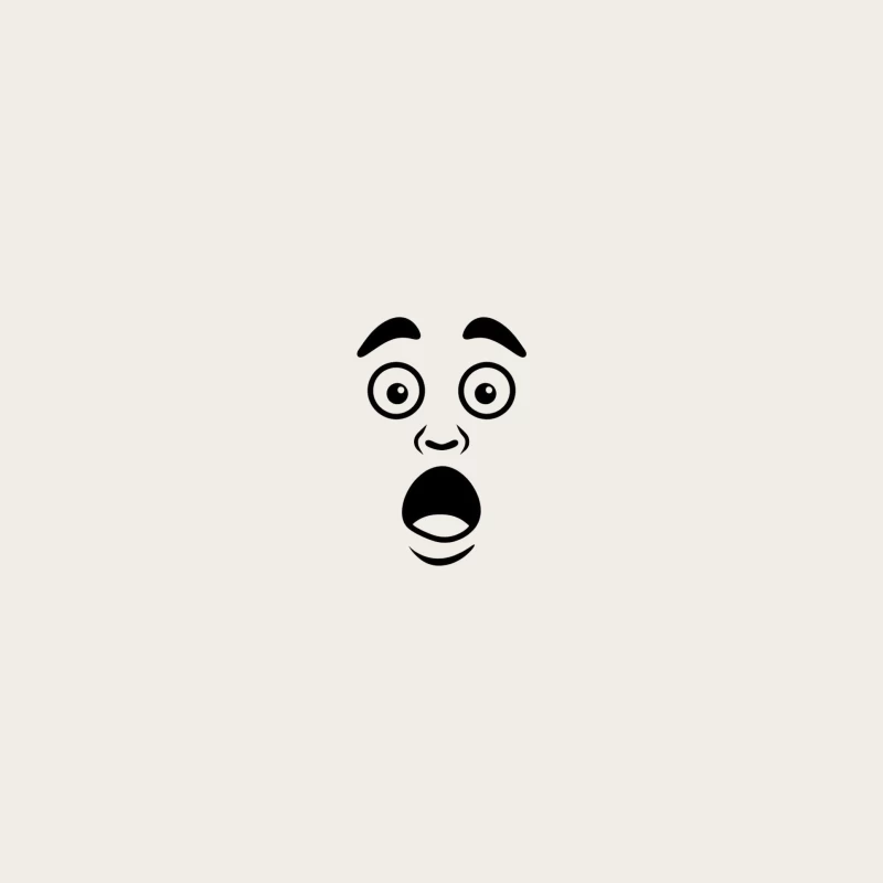 Surprised Black and White Cartoon Face Expression Bucket Hat