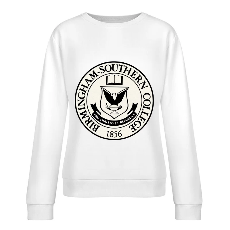 Official Seal of Birmingham-Southern College Founded 1856 Female Pullover Sweatshirt