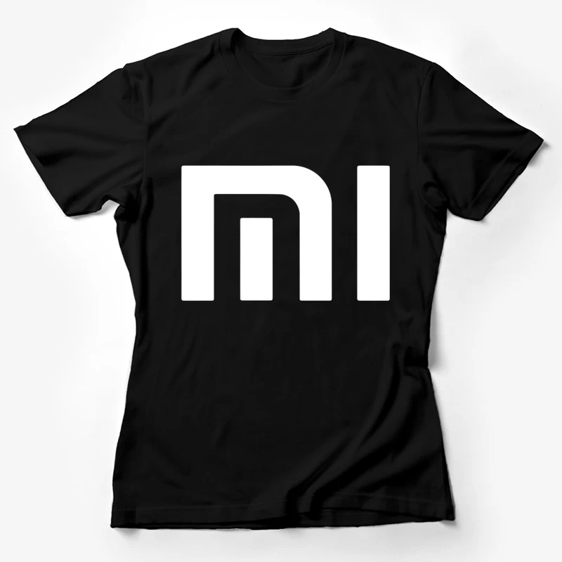 Minimalist Xiaomi Logo Design in Gray Female T-Shirt