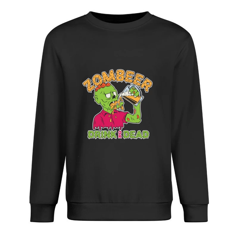 Zombie Beer Illustration Male Pullover Sweatshirt