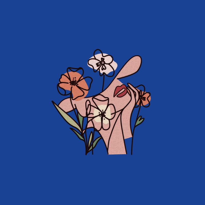 Abstrakte Hand mit Blumen Herren T-Shirt
