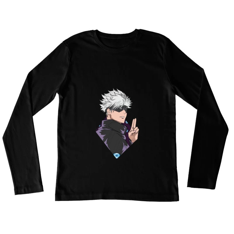 Animecharakter mit weißen Haaren Damen Langarm T-Shirt
