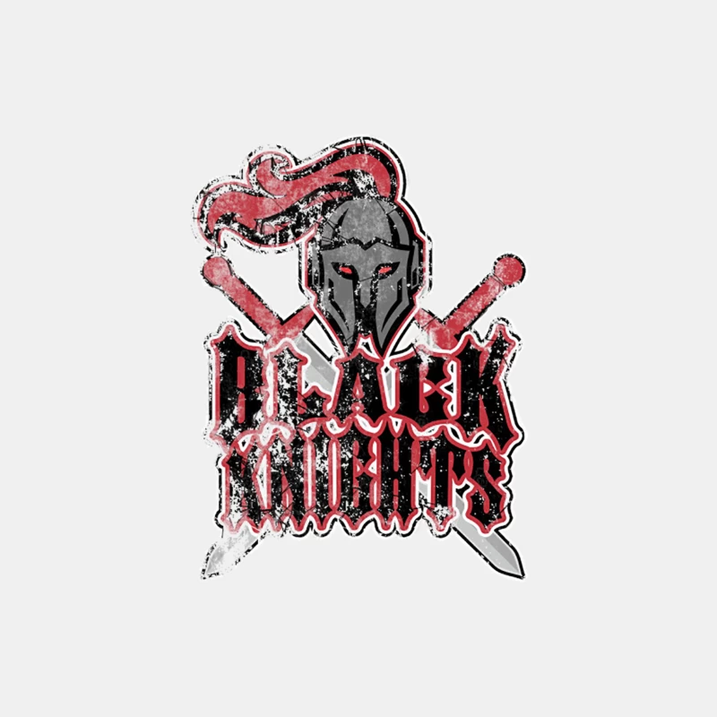 Distressed Black Knights Warrior Logo with Crossed Swords Male Tank Top
