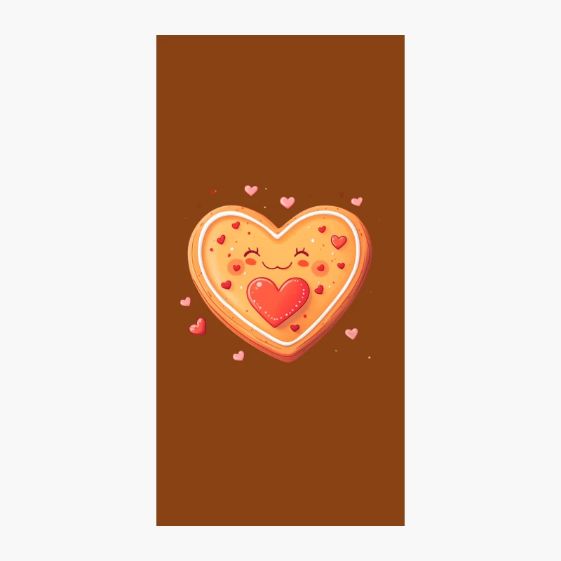 Adorable Heart-Shaped Valentine's Cookie with Cute Face iPhone Case