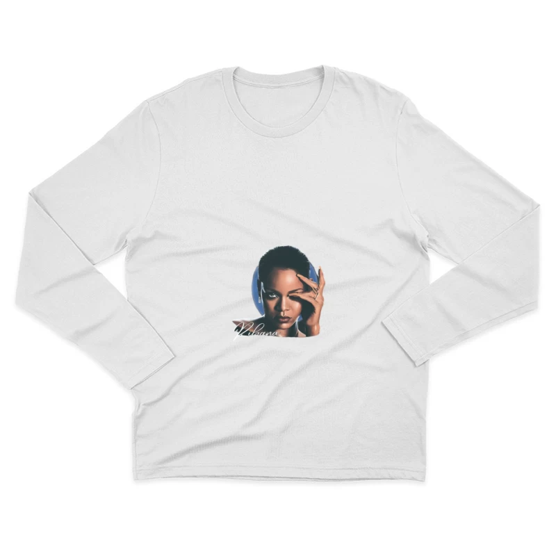 Portrait illustré avec nom Rihanna Homme Manches Longues T-Shirt