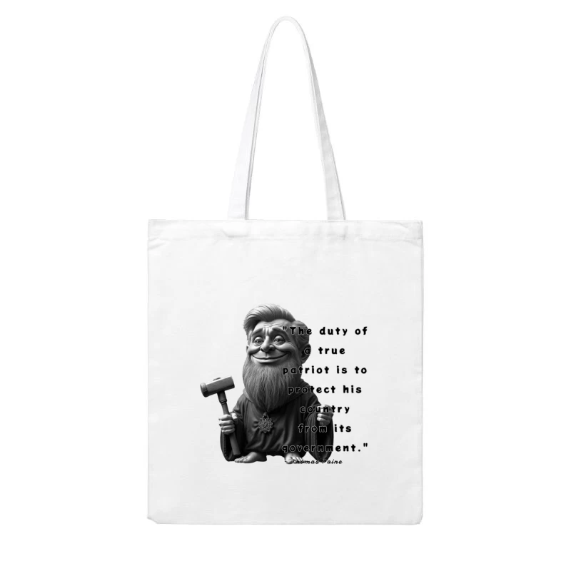 Political Gnome Meme with Thomas Paine Quote Cotton Tote Bag