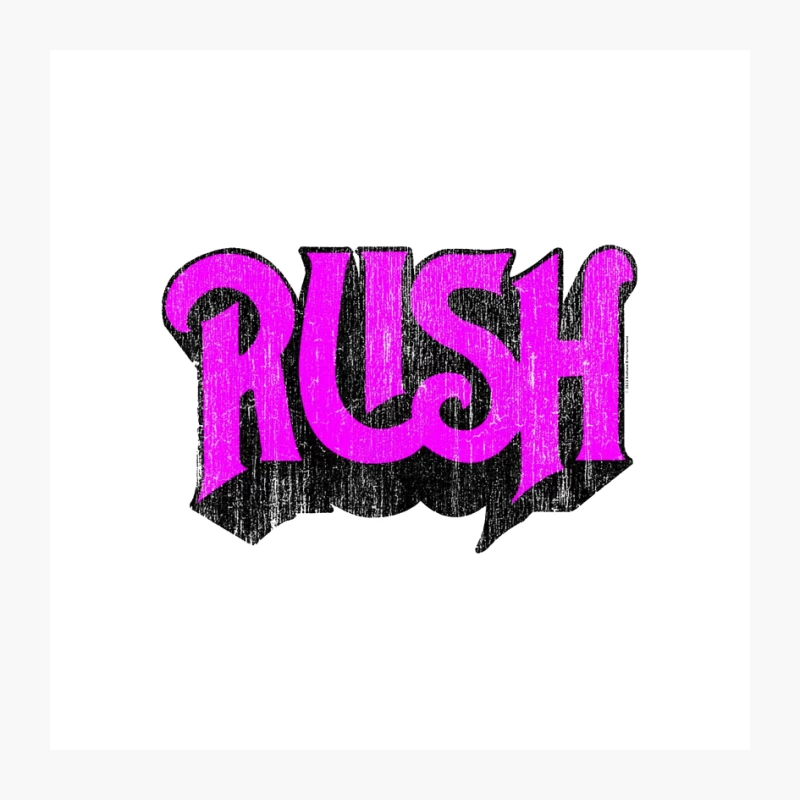 Retro Rush Typography in Graffiti Style Pin
