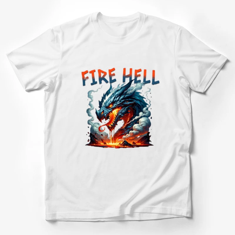 Fire Hell Dragon with Glowing Flames Male T-Shirt