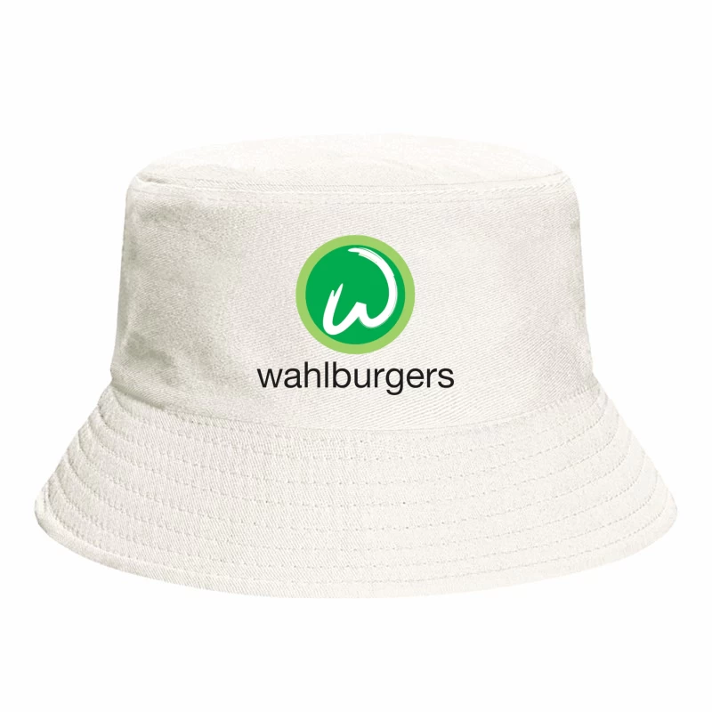 Wahlburgers Restaurant Chain Green Circle Logo Design Bucket Hat