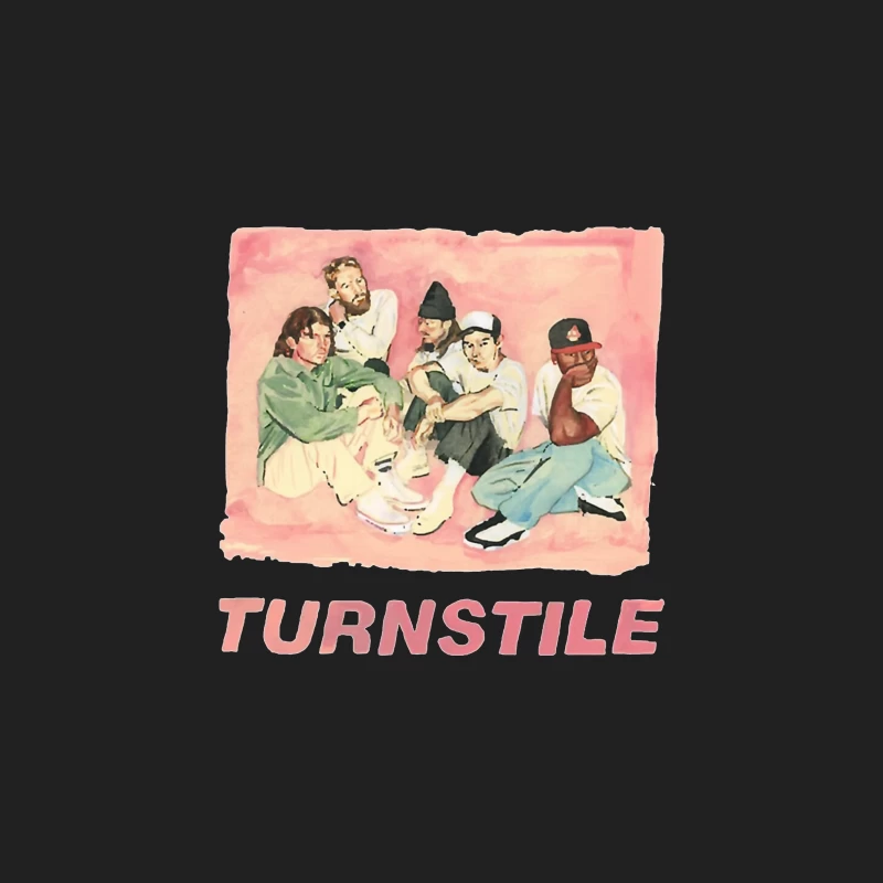 Watercolor Portrait of Hip Hop Group "Turnstile" Bucket Hat