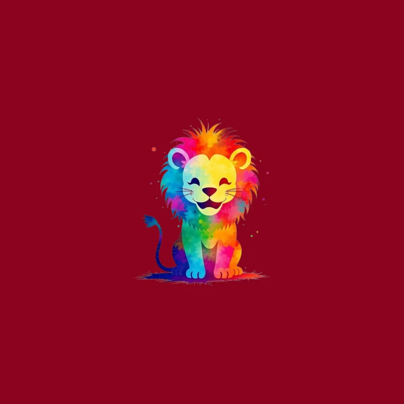 Colorful Cartoon Lion Illustration iPhone Case