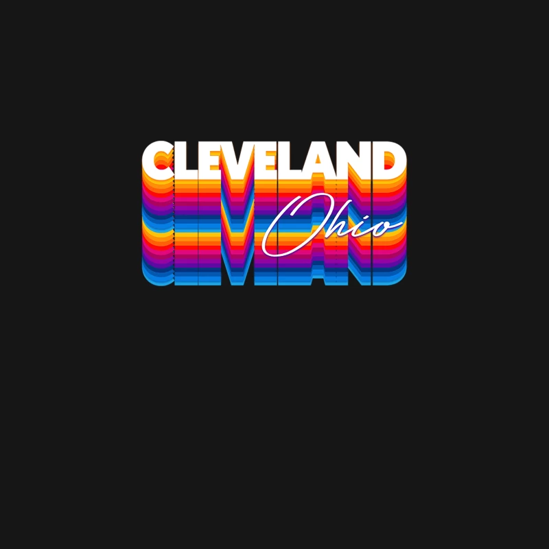 Cleveland Ohio  Retro Typography Design Desk Mat