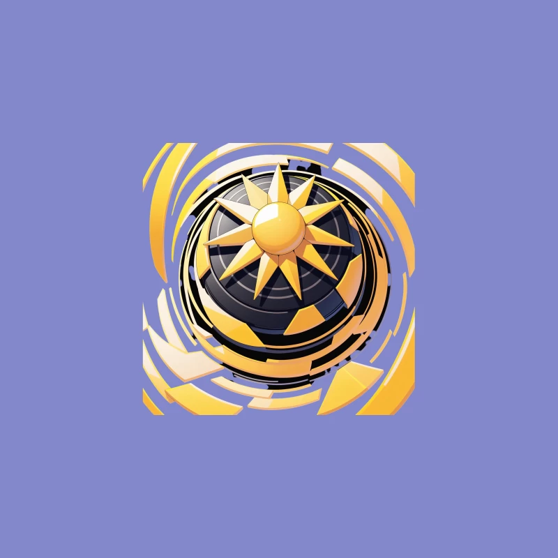 Stylized Sun Icon Design Desk Mat