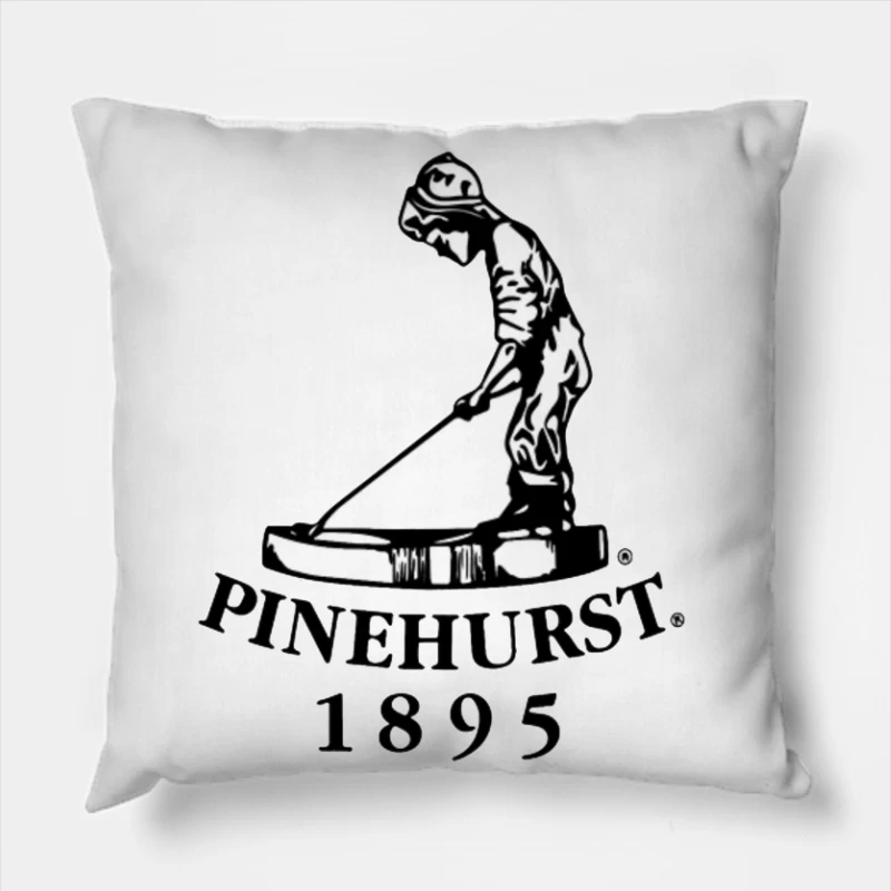 Pinehurst Golf Resort Historic Logo Since 1895 Throw Pillow