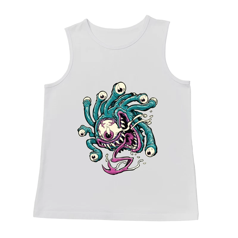 Colorful Cartoon Monster with Tentacles and Eyes Male Tank Top