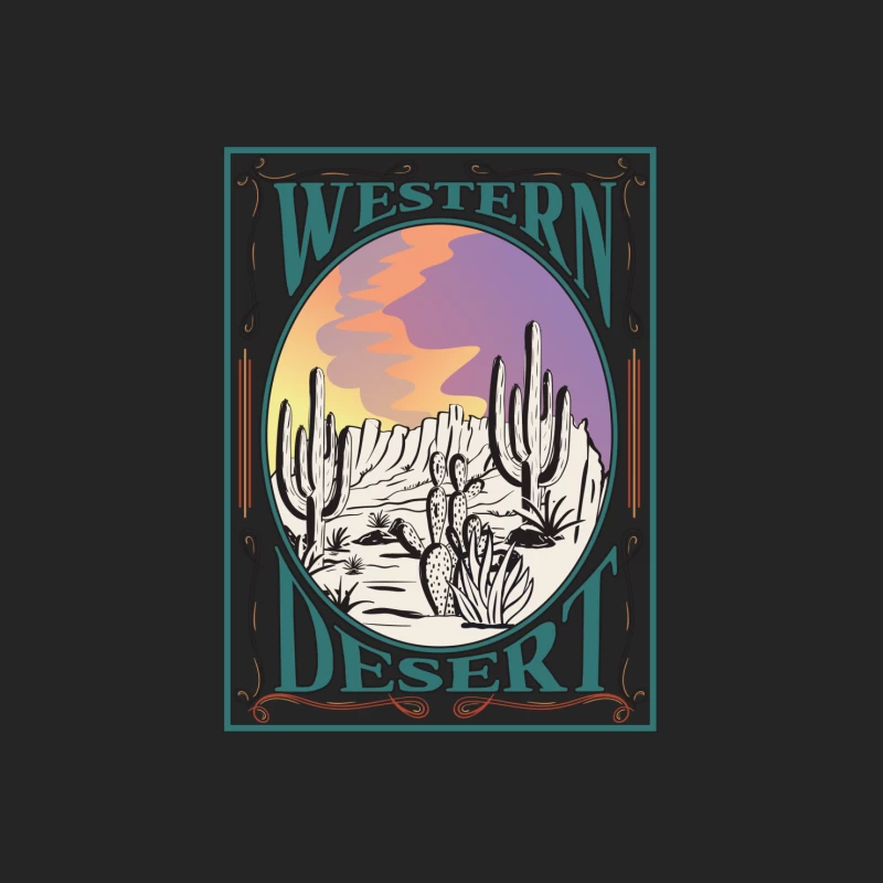 Westliche Wüstenlandschaft mit Kakteen Herren Pullover Sweatshirt