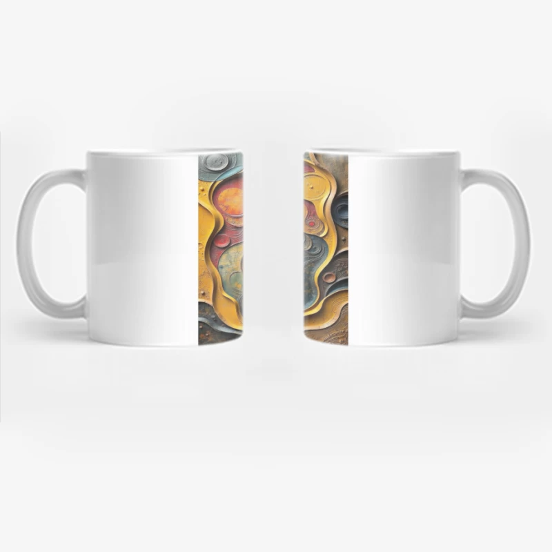 Mystical Cosmic Portrait in Turquoise and Gold Coffee Mug