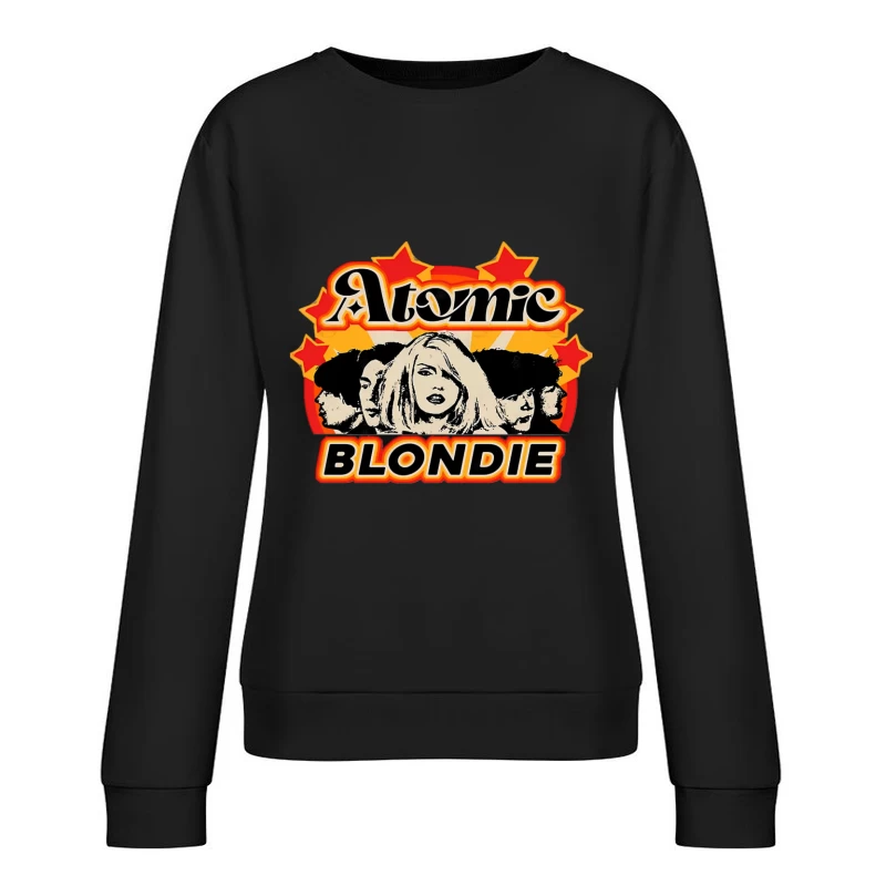 Atomic by Blondie - Retro Band Logo Design Female Pullover Sweatshirt