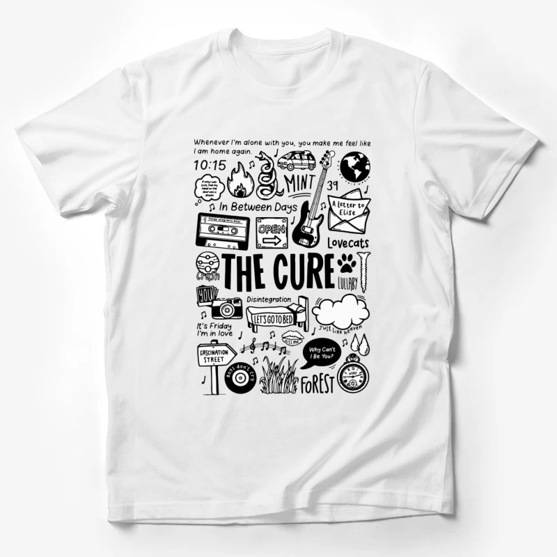 The Cure Band Fan Art Doodle Collection Male T-Shirt