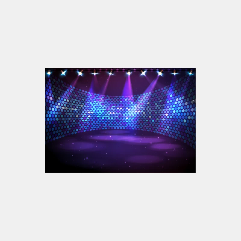 Vibrant Concert Stage with Purple Lighting and Disco Backdrop Male Tank Top