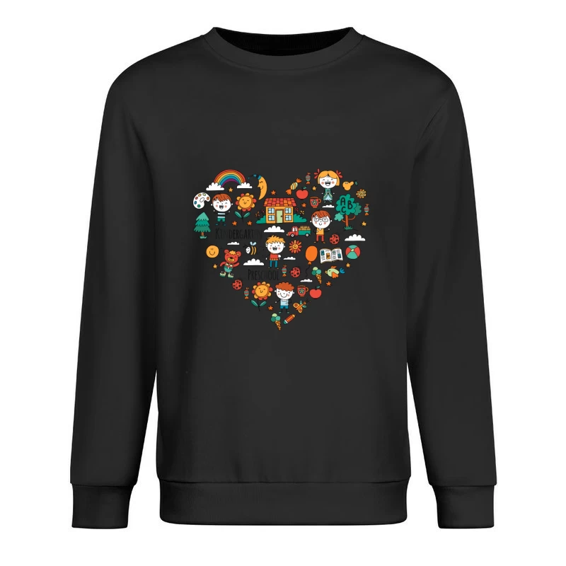 Fröhliche Kindergarten-Illustration Herren Pullover Sweatshirt