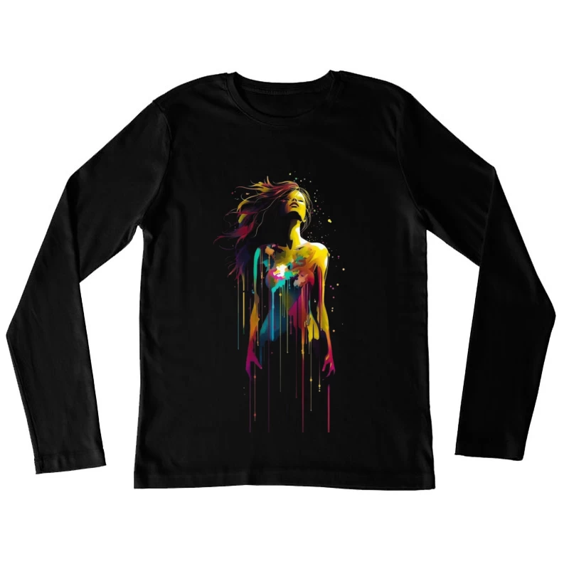 Colorful Abstract Woman Female Long Sleeve T-Shirt