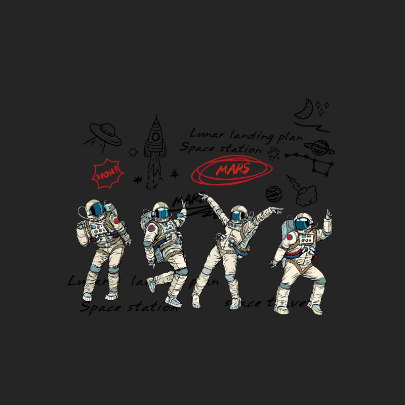 Tanzende Astronauten auf dem Mars Herren Pullover Sweatshirt