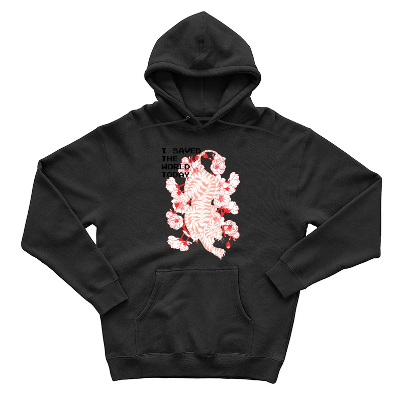 Tigre blanc et fleurs Homme Sweat à capuche