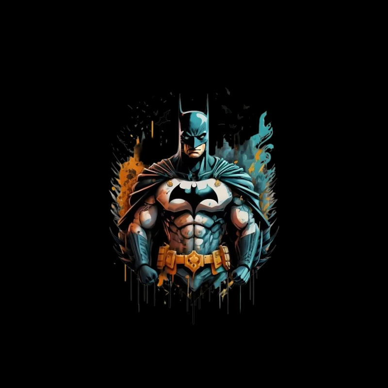 Dynamic Illustration of Batman Tapestry