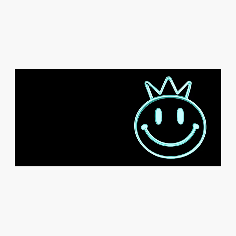 Neon Turquoise Crowned Smiley Emoji Coffee Mug