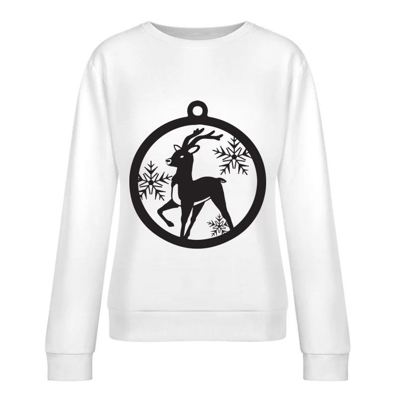 Ornement de renne avec flocons de neige Femme Sweat-shirt à enfiler