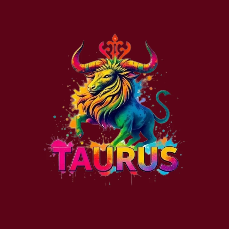 Colorful Taurus Zodiac Illustration Mouse Pad