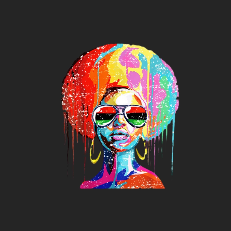 Bunte Afro-Kunst mit Sonnenbrille Herren Pullover Sweatshirt