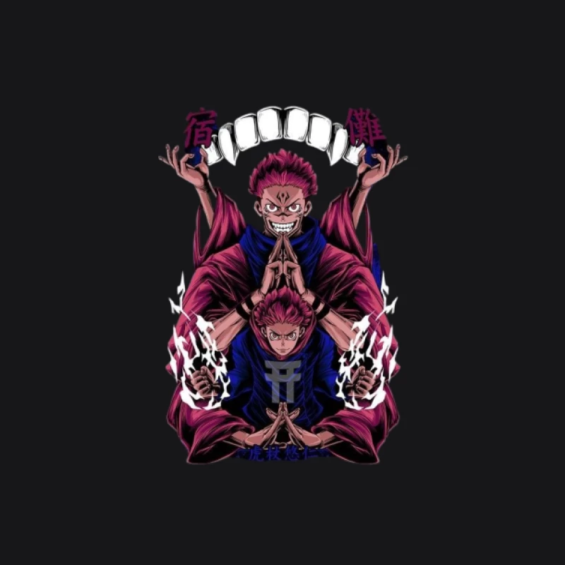 Doppeltes Dämonen-Design mit lodernden Händen Damen Pullover Hoodie
