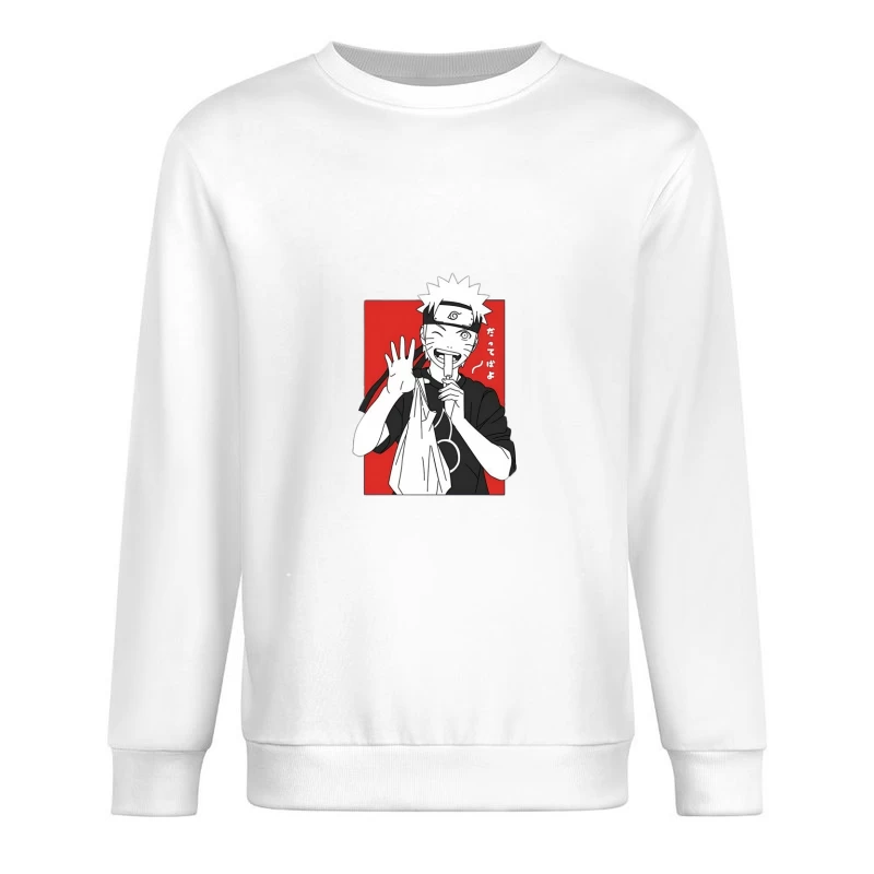 Anime-Charakter mit Einkaufstüte Herren Pullover Sweatshirt
