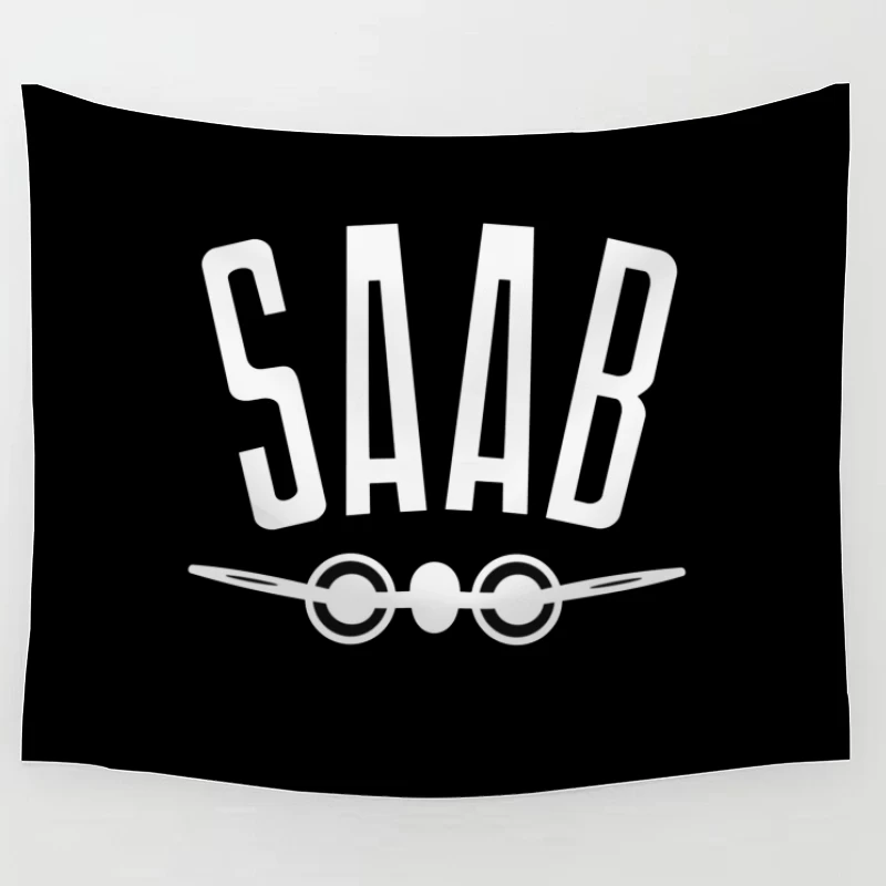 SAAB Aviation Company Minimalist Logo Design Tapestry