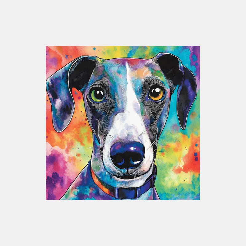Vibrant Pop Art Portrait of a Colorful Greyhound Male Tank Top
