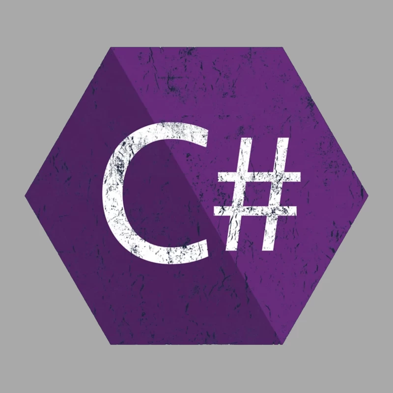 C# Programming Language Logo in Purple Hexagon Female Pullover Hoodie