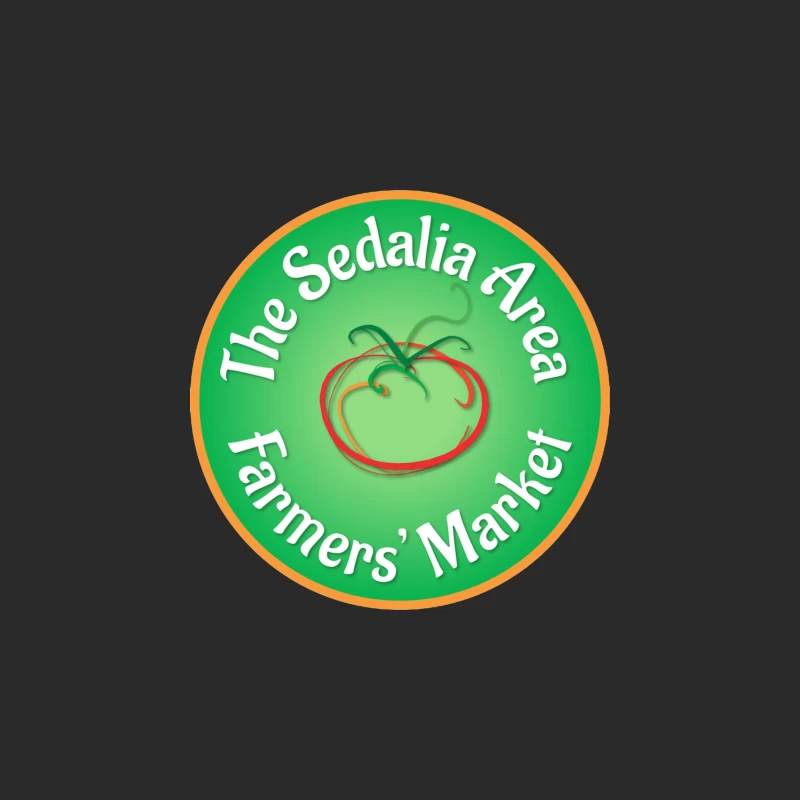 Sedalia Area Farmers' Market Circular Green Logo with Tomato Design Baseball Cap