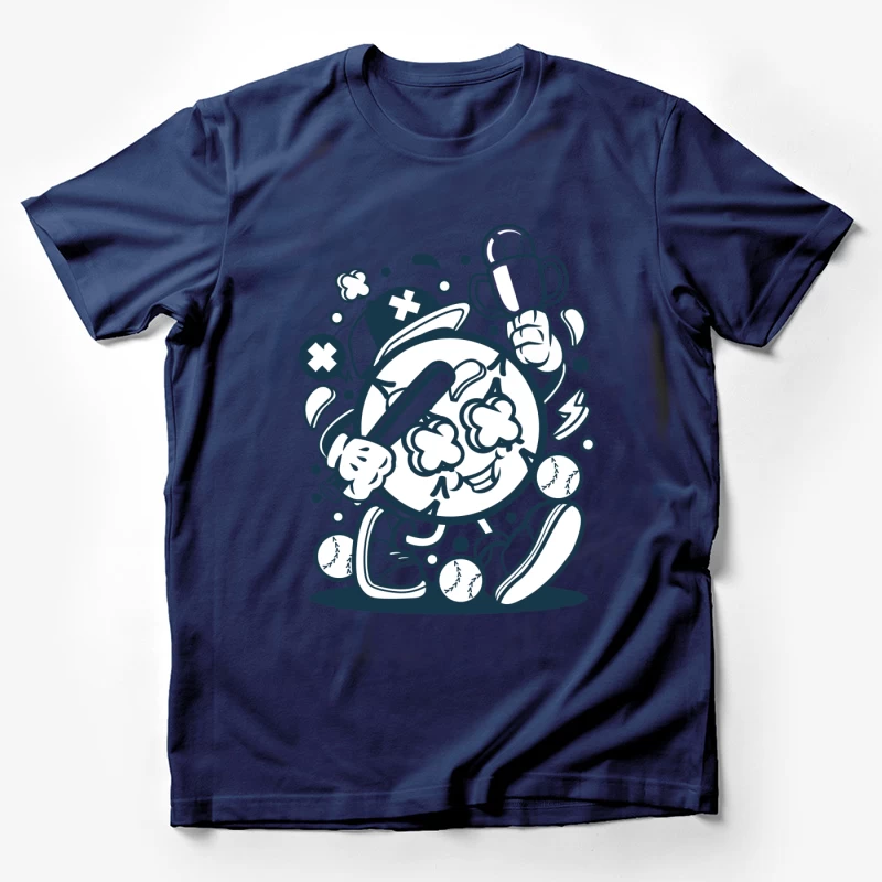 Balle de baseball animée avec trophée et batte Homme T-Shirt
