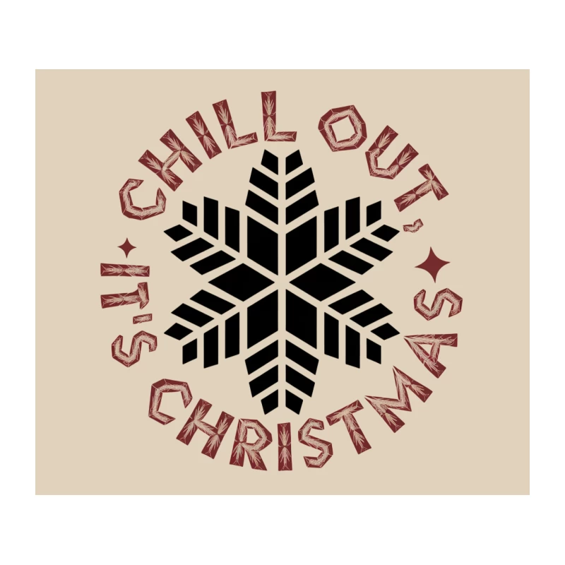 Christmas Holiday Snowflake Typography Design Tapestry