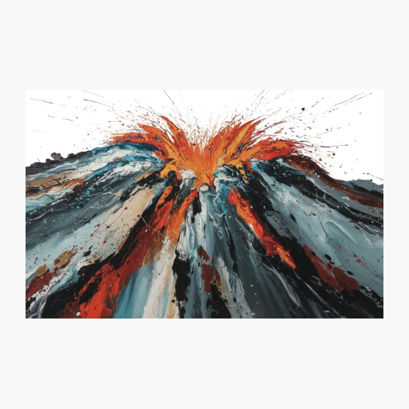 Explosive Abstract Volcano: Vibrant Expressionist Eruption Travel Mug